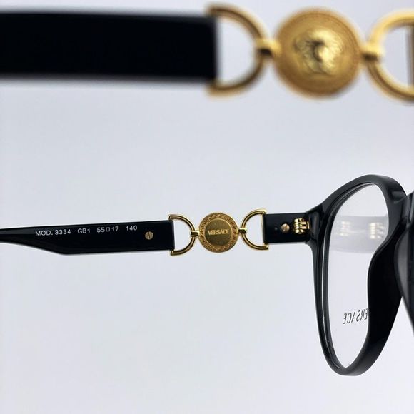 Versace VE3334 GB1 Eyeglasses Black Gold Cat Eye Women - Picture 12 of 13
